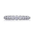 thumbnail image 2 of ICFL 0.7Ct Round Cut Moissanite Eternity Band Women's Ring 14K Gold Plated 925 Silver Ring Size 8, 2 of 4