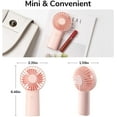 thumbnail image 5 of Ventilador de mano, mini ventilador portátil de 4000 mAh, ventilador de bolsillo personal recargable por USB [tiempo de trabajo máximo 16 horas] con 3 velocidades para exteriores, viajes-rosa JM, 5 of 5