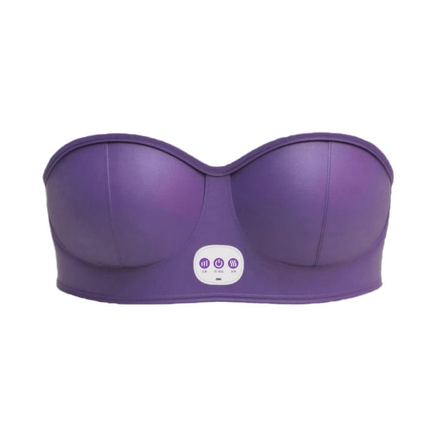 Soidarity Sujetador de masaje de senos, mejora Natural para relajación femenina, masajeador de senos de silicona agradable para la piel Ayudas para vestirse con gancho de botón púrpura Modelo de carga