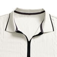 thumbnail image 6 of TOUMENY Men Sweater Zip Collared Long Sleeve Basic Slim Tops Fall Winter Solid Casual Knit Pullover White XXL, 6 of 7