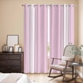 thumbnail image 3 of Pink Striped Kitchen Curtains 96 Inch Length, Luxurious White Stripes Modern Abstract Art Grommet Top Bedroom Living Room Curtains, Light Filtering Cafe Curtain Drapes 2 Panels Set 104''x96'', 3 of 9
