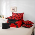 thumbnail image 6 of Homewish Cartoon Heart Print 7-Piece Bedding Comforter Set,Kawaii Loves Pattern King Bedding Sets,Red Black Bed Sheets For Girl,Ultra Soft Home Decor Reversible, 6 of 8