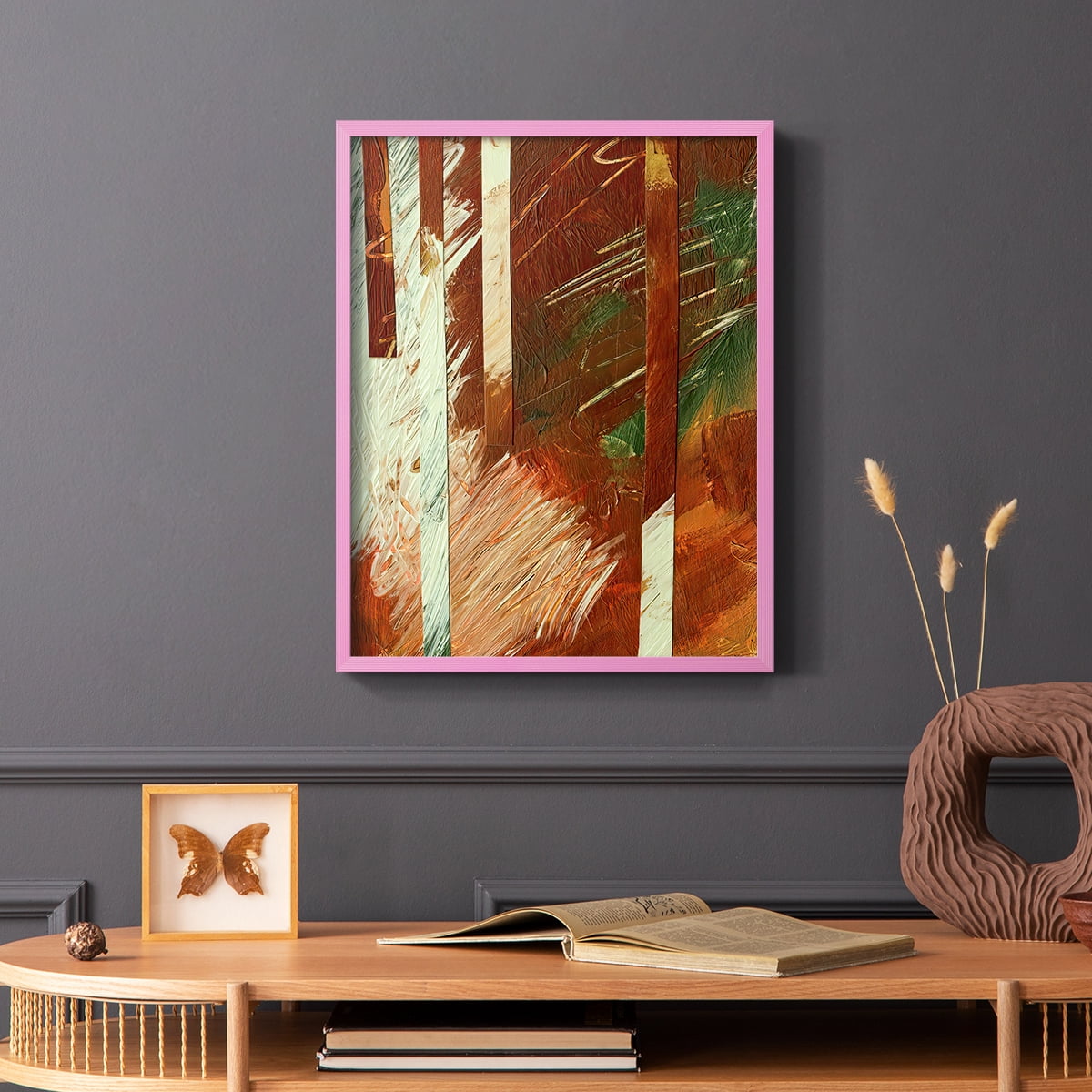 Wheaten II Framed Print in Pink Solid Wood 8 x 10 Framed Print