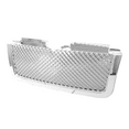 thumbnail image 4 of Ikon Motorsports Compatible with 06-09 Chevy Trailblazer LT Front Bumper Hood Mesh Grill Grille Replacement ABS B Style Chrome 2007 2008, 4 of 6