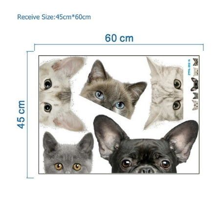 Funny 3D Cat Dog Half A Face Sticker Wall Background Art Decals Decorations Cute Animal Wall Stickers for Home Decor | Walmart Canada Funny 3D Cat Dog Half A Face Sticker Wall Background Art Decals Decorations Cute Animal Wall Stickers for Home Decor | Walmart Canada