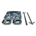 thumbnail image 2 of TJ Global Ceramic Square Shape Japanese Sushi for 2 Set, One Plate, Two Chopstick Holders, Two Pairs of Chopsticks, and Two Soy Sauce Dishes, Glazed (#3), 2 of 7