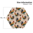 thumbnail image 2 of Picia Rooster Printed Leather Coasters for Drinks, 4" Drink Coasters Set of 4 for Tabletop Protection, Handmade Luxurious Home Décor and Housewarming Gift -Hexagon, 2 of 6