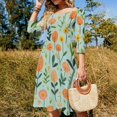 thumbnail image 4 of Pretty Floral Mint Green Design Womens Summer Dress Tie Back A Line Flare Dress, 4 of 9