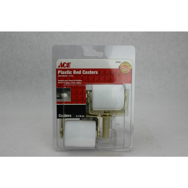 21/8" Plastic Stem Mount Bed Casters Ace Casters 54048 White Plastic