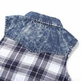 thumbnail image 4 of Bienzoe Girl's Plaid Denim Sleeveless Blouse Casual Tank Tops Black/White 18, 4 of 10