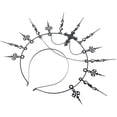 thumbnail image 7 of Black Halo Spiked Goddess Headpiece Vintage Renfaire Baroque Headdress Fantasy Gothic Headband, 7 of 7