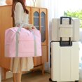 thumbnail image 1 of Bolsa de viaje plegable | Maleta de mano con tote ligero | Tela resistente al agua, rosa o beige, 17,7"x13,9" | Weekender, deportes, gimnasio, compras | Empaquetado y almacenamiento fáciles, 1 of 6