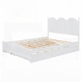 thumbnail image 2 of Queen Size Platform Bed with Solid Wood and 2 Big Drawers, White for Bedroom, 2 of 22