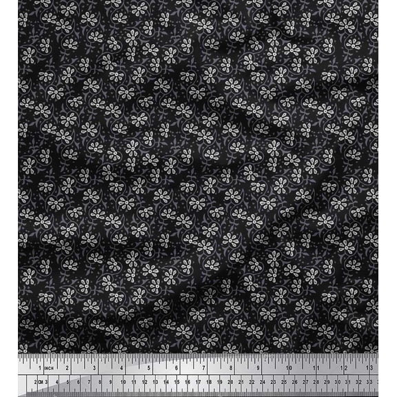 Soimoi Cotton Voile Fabric Floral Block Fabric Prints by Yard 42 Inch Wide
