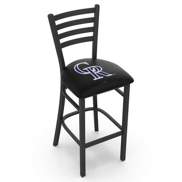 L014 - 36" Black Wrinkle Georgia Tech Swivel Bar Stool with Ladder Style Back by Holland Bar Stool Co.