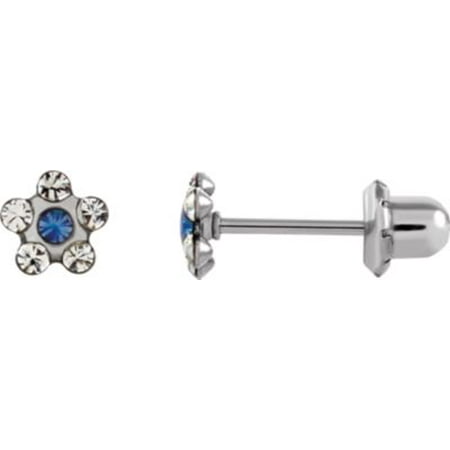 Stainless Steel Imitation Crystal Piercing Earrings Gemstone Fashion Finished (Pair)