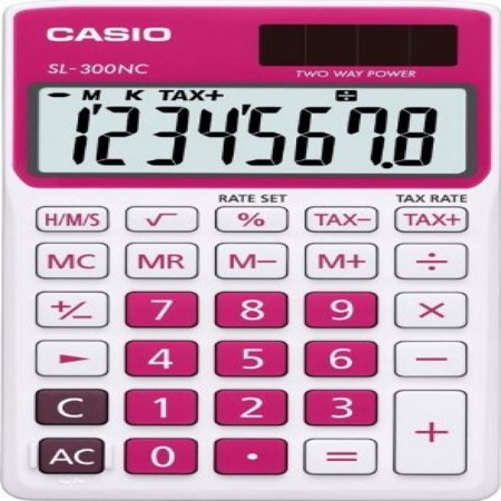 Casio SL-300NC-RD Basic Calculator Large Display Tax Calc. (Best Tax Refund Calculator)