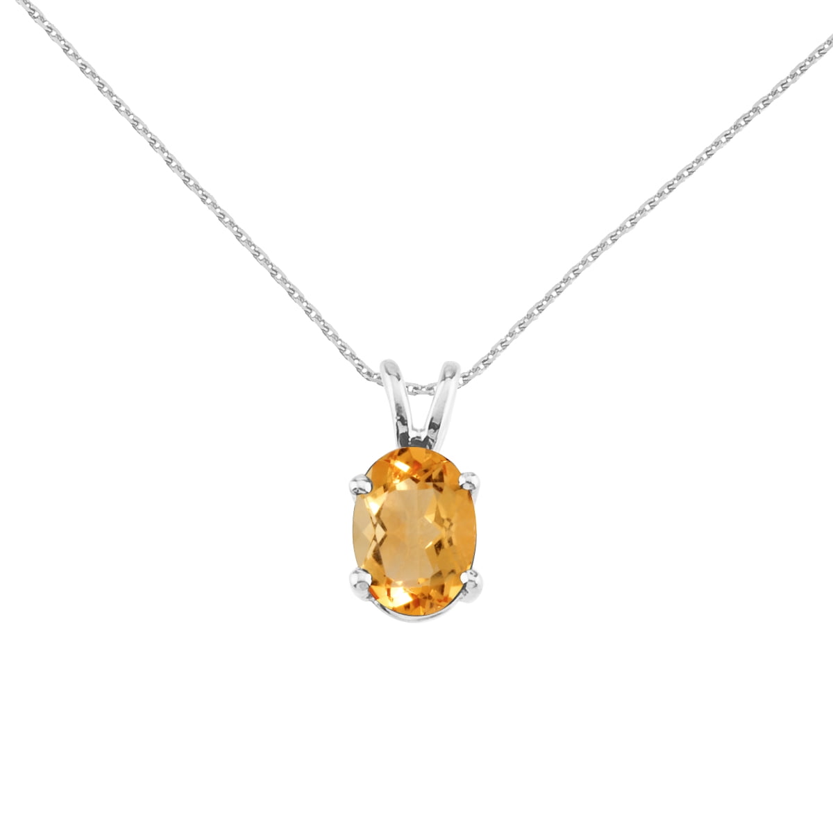 Gem Treasures 18K Vermeil 4.64ctw Citrine & White Zircon Pendant w/ Chain main image 1