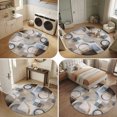 thumbnail image 5 of Small Round Rug 3Ft, Abstract Blue Brown Non-Slip Washable Circle Rugs Carpet, Vintage Geometric Color Blocks Indoor Outdoor Rug Floor Mats Throw Runner for Bedroom Living Room Bathroom, 5 of 8