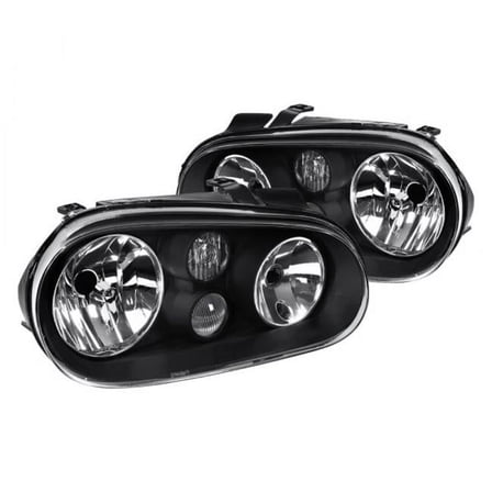 4 MK4 Head Lights for 2000-2006 Volkswagen Golf - Black