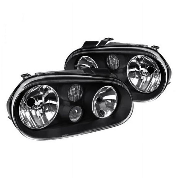4 MK4 Head Lights for 2000-2006 Volkswagen Golf - Black