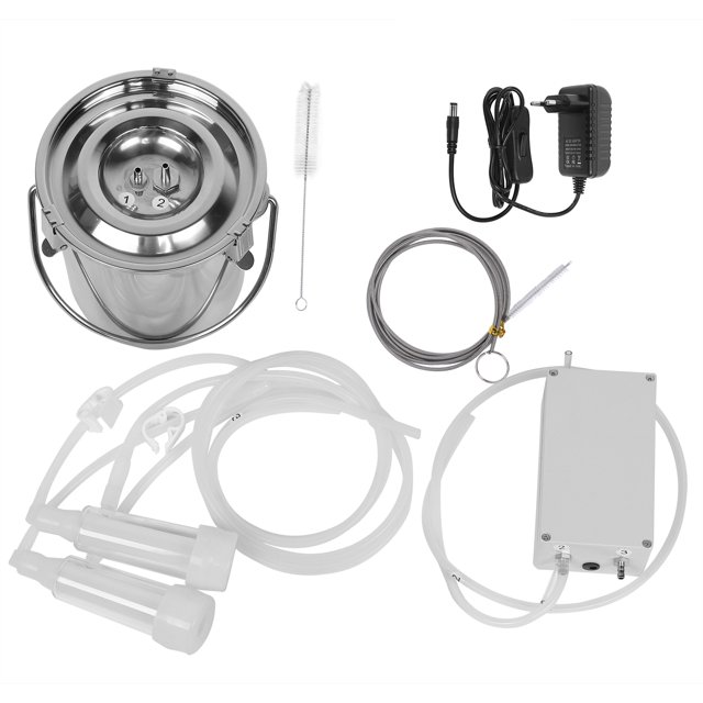 3L Stainless Steel Milking Machine, Impulse Sheep Milking Device, Portable For Milking Machine Sheep Goat Animal Cow EU Plug