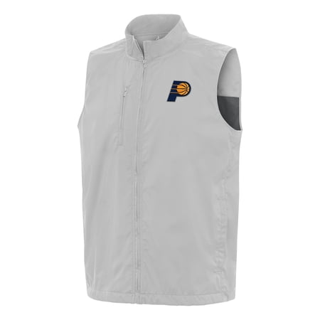 Men s Antigua Heather Gray Indiana Pacers Brisk Full-Zip Vest