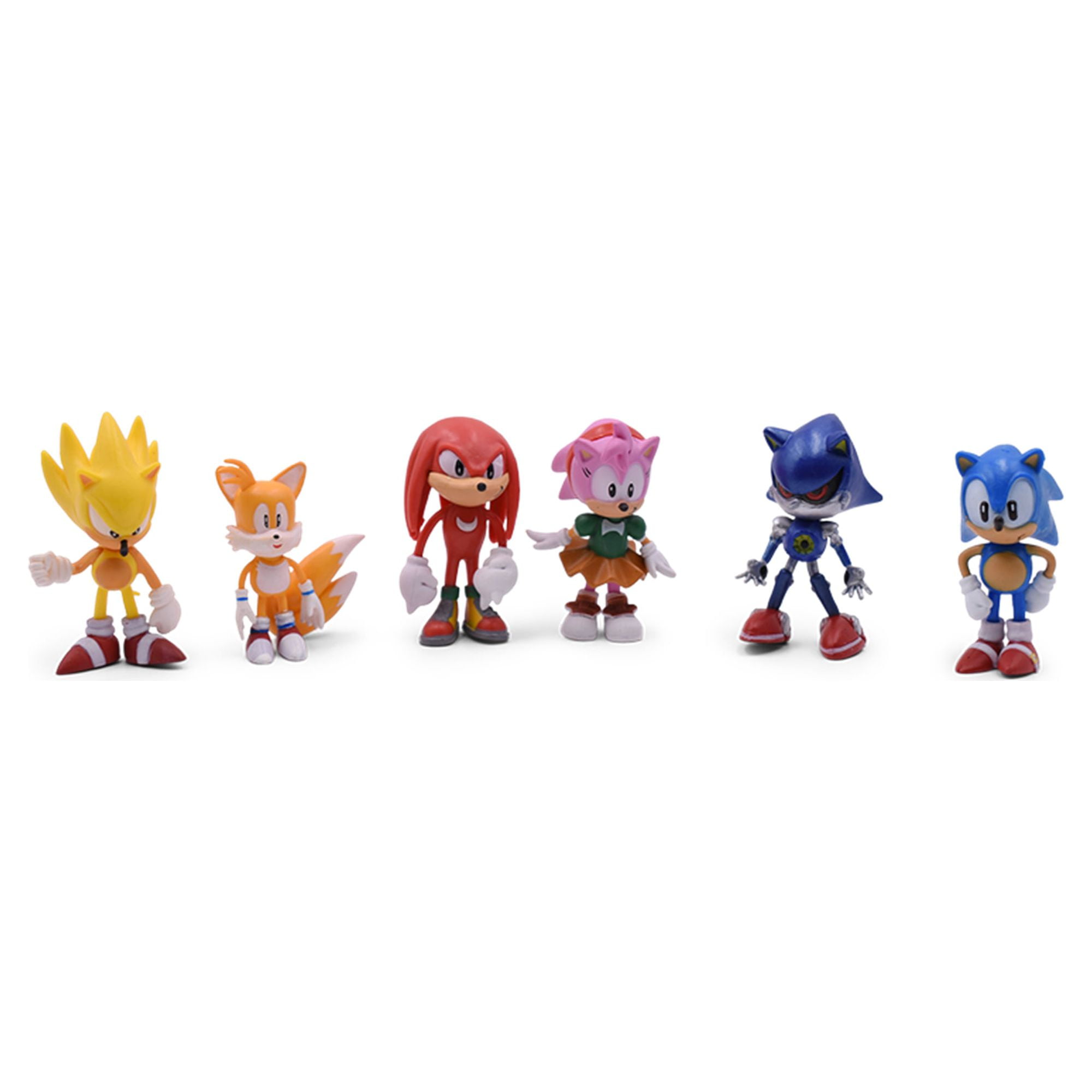 Sonic the Hedgehog Sonic, Shadow, Werehog, Metal Sonic, Knuckles, Super  Sonic Figure Set of 6. Bonus Included 6 Pcs Jumbo Eggs! 
