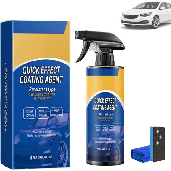 Quick Effect Coating Agent For Car (2 Pcs) – Multi-Functional 3 In 1 Coating Renewal Spray with Long-Lasting Protection & Waterless Wash