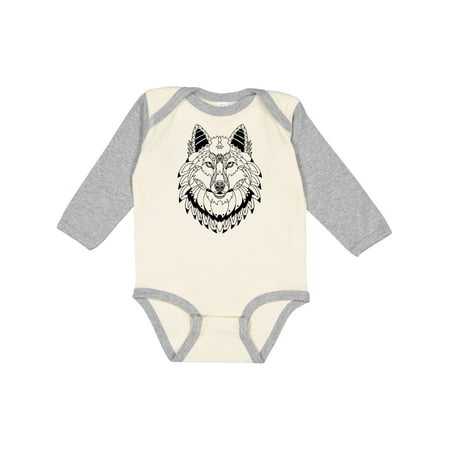 

Inktastic Tribal Wolf Head Gift Baby Boy or Baby Girl Long Sleeve Bodysuit