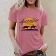 thumbnail image 2 of Trendfront Womens Amarillo T Shirt Western Horse Rider Sunset Print Short Sleeve Crew Neck Country Graphic Tees, 2 of 4