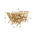 thumbnail image 3 of DecMode 18" x 36" Brown Teak Wood Folding Outdoor Dining Set, 5-Pieces, 3 of 20