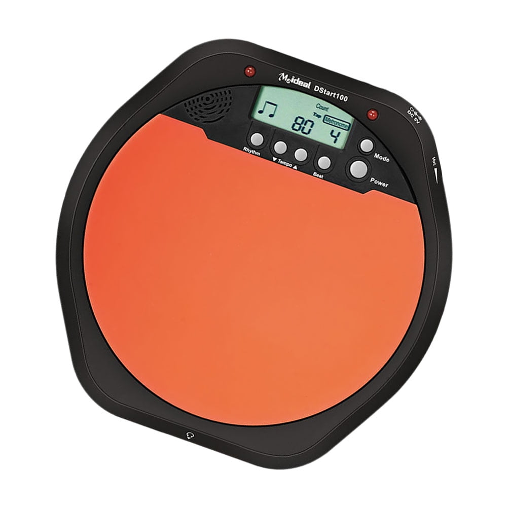 2 PCS Metronome Kit Drum Training Pad Practice Tools Orange