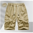 thumbnail image 2 of OSOLU Solid Color Men's Cozy Twill Cargo Shorts Cotton Drawstring Stretch Summer Short With Pockets Daily Relaxed Fit Breathable Bottoms, 2 of 4