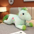 thumbnail image 3 of Peluche de unicornio grande para niños, muñeco suave de caballo Kirin, rosa, blanco y verde, regalo de cumpleaños, novedad de 2022, 3 of 5