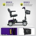 thumbnail image 6 of Segmart 4 Wheel Mobility Scooter for Seniors,electric wheelchairs for adults lightweight foldable, 15 Miles Range, 300lbs Capacity, W/LED Head Lights & Basket, Purple, 6 of 17