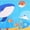 Blue Dolphin and Whale, variant on Dznils Extra Long Bathtub Shower Mat Non Slip, Kids Bath Mat with Suction Cups & Drain Holes, Machine Washable, 16" x 40"