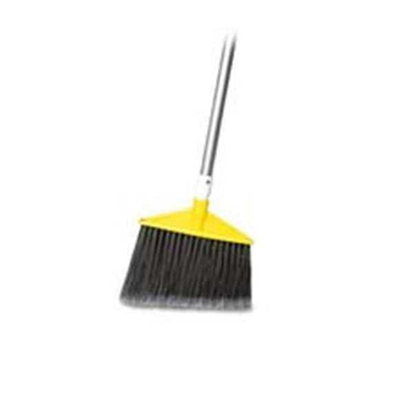 Angle Broom- Regular- Stain Resistant Bristles- 10-.50in. W- Gray -Pack of 2