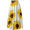 thumbnail image 4 of Falda larga para mujer con estampado floral, estilo bohemio, cintura alta, falda larga con tirantes, 4 of 4