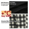 thumbnail image 6 of LNFINTDO Mens Pajama Sets Thermal Shirts & Fleece Plaid Pants Pjs Set Henley Long Sleeve Plaid Pajamas for Men, Black & White Black Plaid, Large, 6 of 7