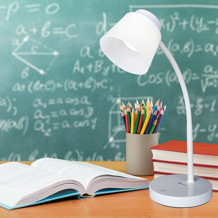 OttLite - Clarify LED Desk Lamp with 4 Brightness Settings and Adjustable Neck - White