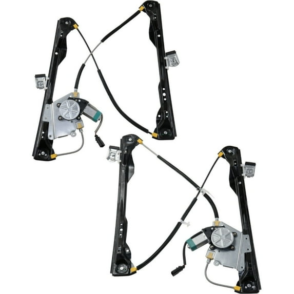Power Window Regulator Set For Ford 2000-2007 Focus Front with Motor 2Pcs