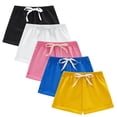 thumbnail image 2 of HVOBTTY Summer Toddler Kids Straight Leg Bike Shorts 5PC Solid Color Cotton Loose Relaxed Daily Casual Breathable Bottoms, 5-Pack, 2 of 4