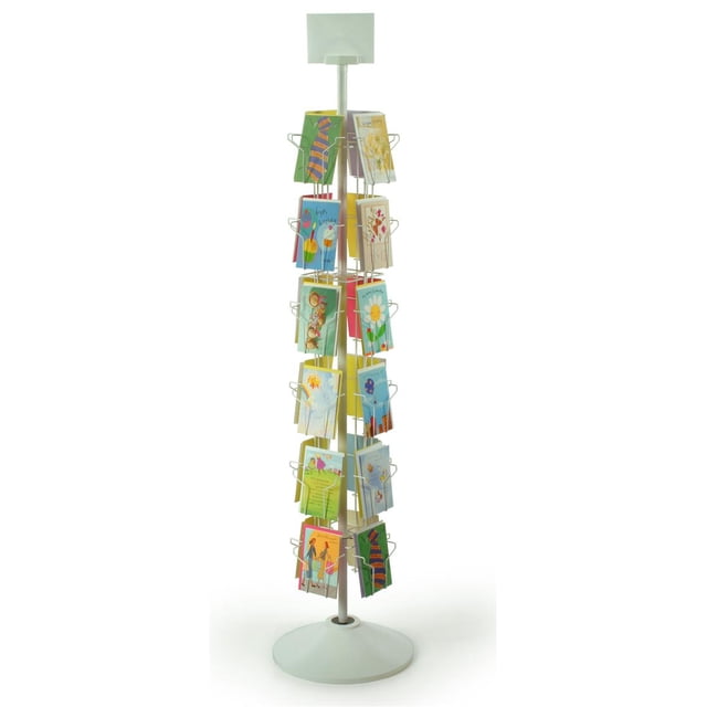 24-Pocket Greeting Card Display Rack Spinner for 5 x 7 Cards, 68