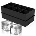 thumbnail image 4 of Bandeja de cubitos reutilizable, moldes de silicona para cubitos de hielo, moldes para bandejas de hielo grandes para hacer 4/6/8/15 cubitos de hielo gigantes para whisky para congelador, 4 of 5
