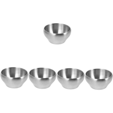

UMMH Double Layer Insulation Bowl 4pcs Rice Bowl Serving Bowl Salad Bowl Noodle Bowl Food Bowl Household Silver Stainless Steel Fruit Storage Bowl Kitchen Bowl Stainless Steel Bowl