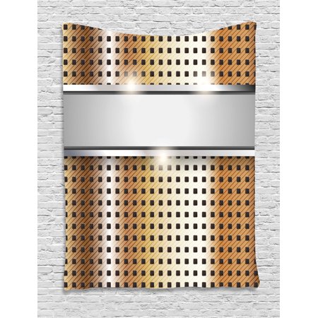 Modern Tapestry Close Up Surface Image With Grey Band Mechanical High Tech Theme Print Wall Hanging For Bedroom Living Room Dorm Decor Grey Yellow