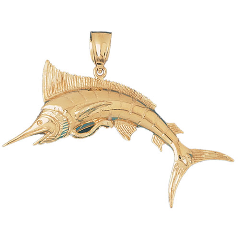 Sterling Silver 21mm Sailfish with 7.5 Charm Bracelet Jewels Obsession Sailfish Pendant 