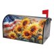 thumbnail image 1 of Fundas magnéticas para buzones de correo con diseño de girasoles de acuarela con bandera americana, tamaño estándar, primavera, verano, floral, para decoración de buzones de correo, para vacaciones, e, 1 of 1