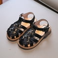 thumbnail image 5 of Binhe Girls Sandals Toddler Little Kid Closed toe T Strap Flats Dress Sandals Summer Shoes with Comfortable Sandals and Light for Toddler, 5 of 6